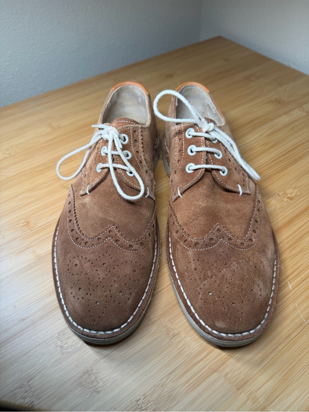 Ted Baker London Men’s Brown Jamfro Suede Derby Wingtip Oxford Shoes US 8 UK 7
